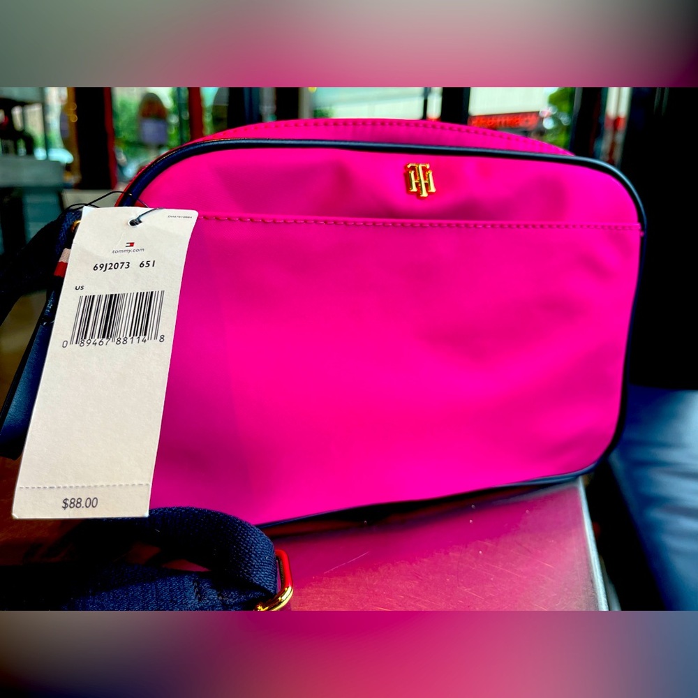Pink Tommy Hilfiger camera bag; new;